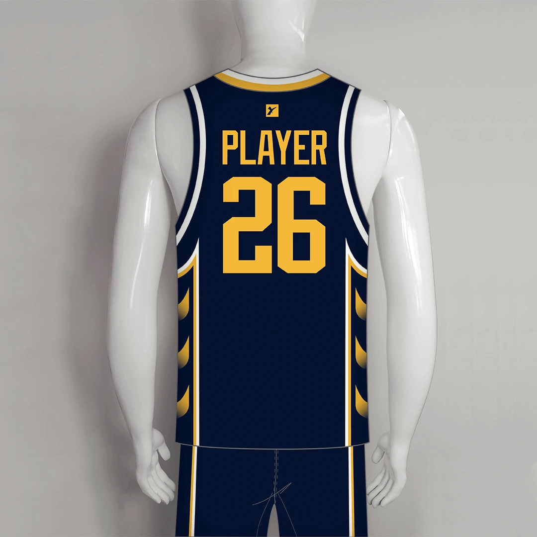 BSKX2 Navy Sublimated Custom Basketball Team Uniforms 2 BSKX2 Navy Sublimated Custom Basketball Team Uniforms - Image 2