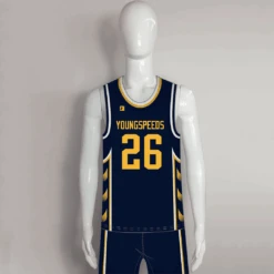 BSKX2 Navy Sublimated Custom Basketball Team Uniforms