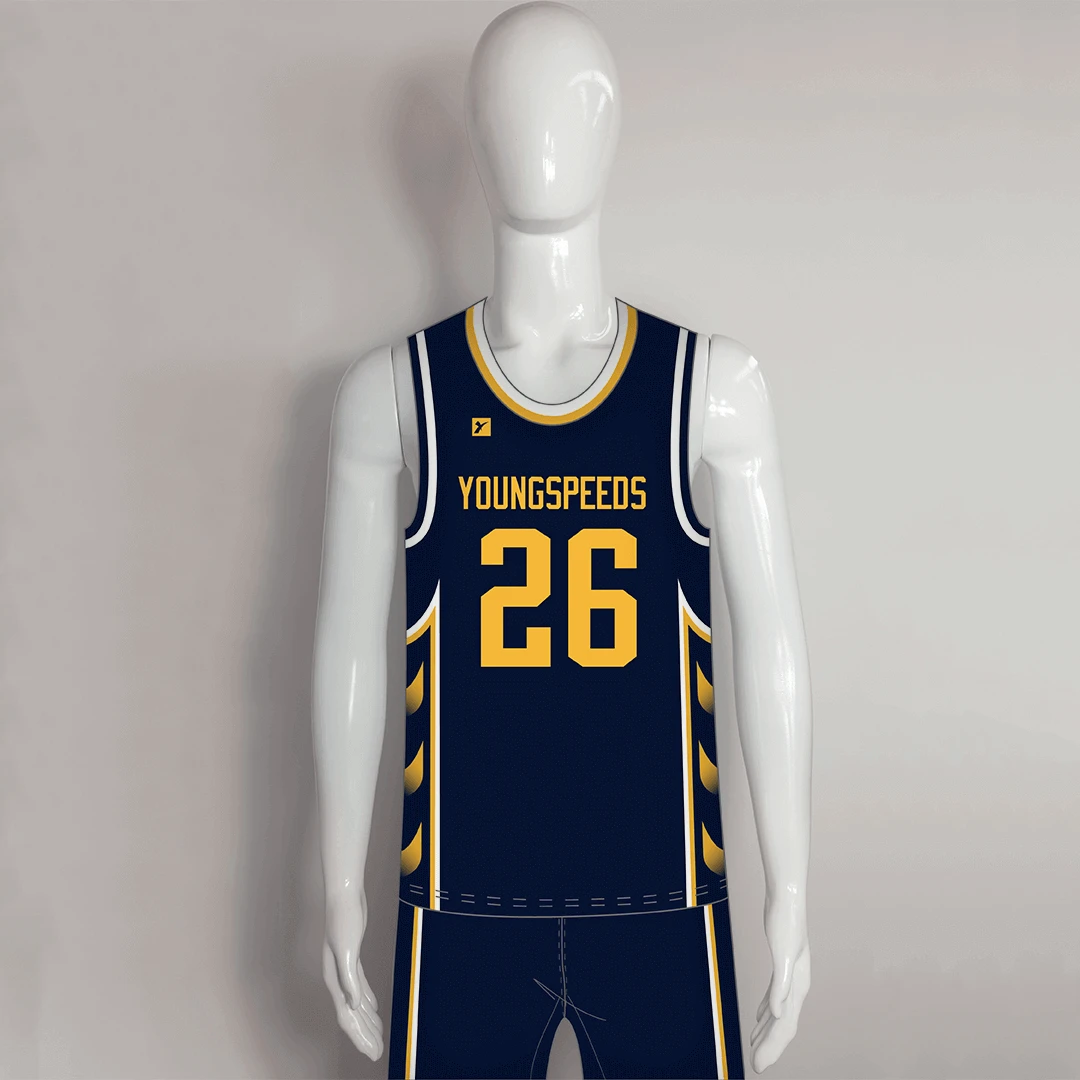 BSKX2 Navy Sublimated Custom Basketball Team Uniforms 1 BSKX2 Navy Sublimated Custom Basketball Team Uniforms