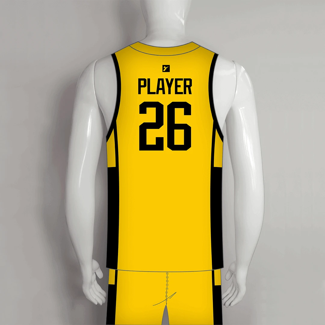 BSKX20 Gold Black Sublimated Personalized Basketball Jerseys And Shorts 2 BSKX20 Gold Black Sublimated Personalized Basketball Jerseys And Shorts - Image 2