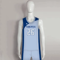 BSKX21 Blue Sublimated Custom Made Basketball Jerseys And Shorts