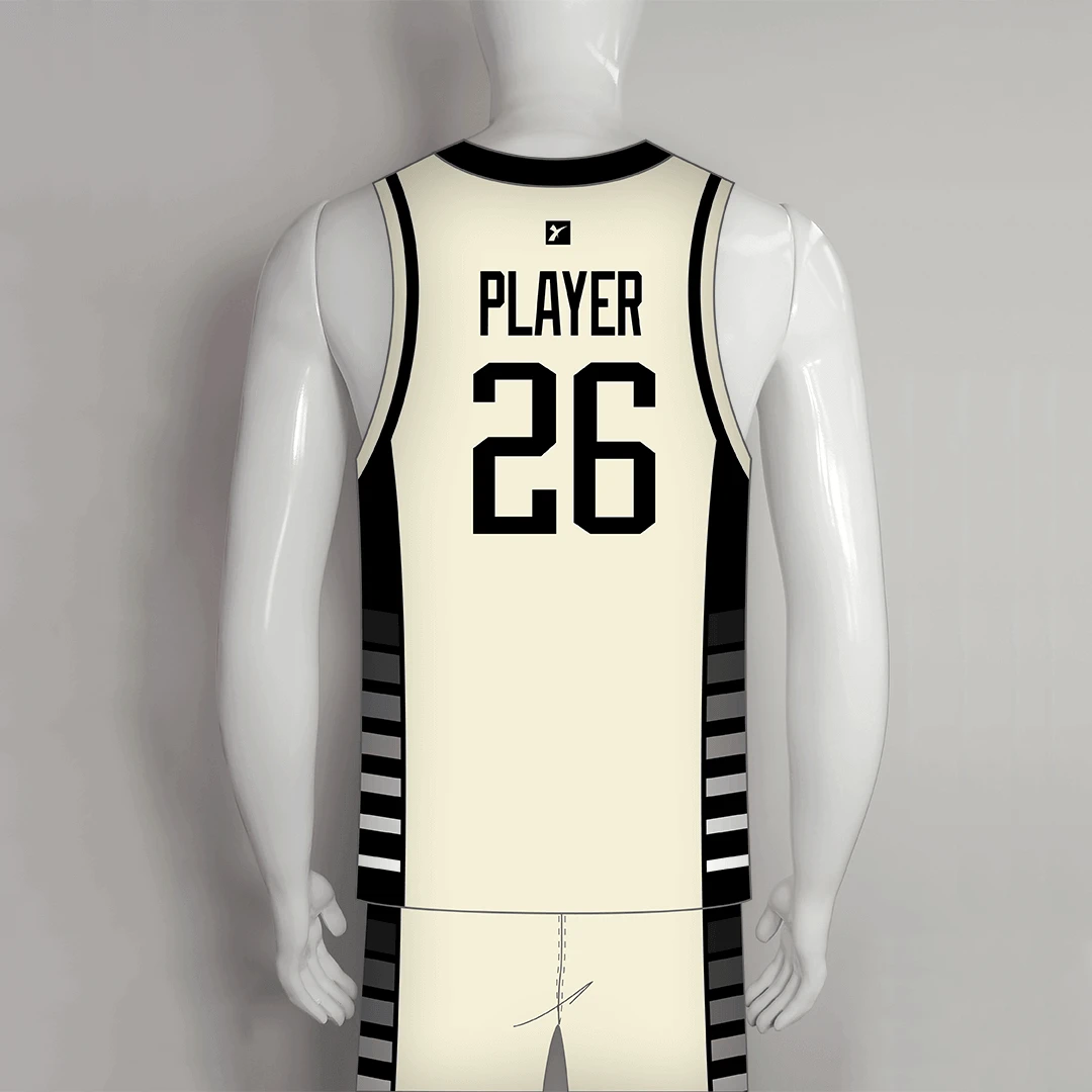 BSKX24 Cream Black Adults And Youth Custom Basketball Jerseys Shorts 2 BSKX24 Cream Black Adults And Youth Custom Basketball Jerseys Shorts - Image 2