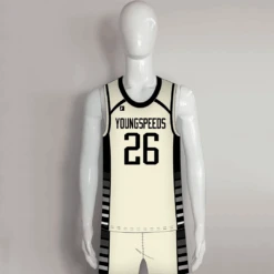 BSKX24 Cream Black Adults And Youth Custom Basketball Jerseys Shorts