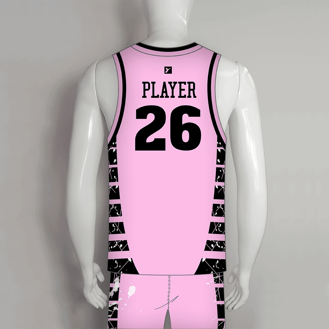 BSKX25 Pink Black Sublimated Custom Team Basketball Jerseys Shorts 2 BSKX25 Pink Black Sublimated Custom Team Basketball Jerseys Shorts - Image 2