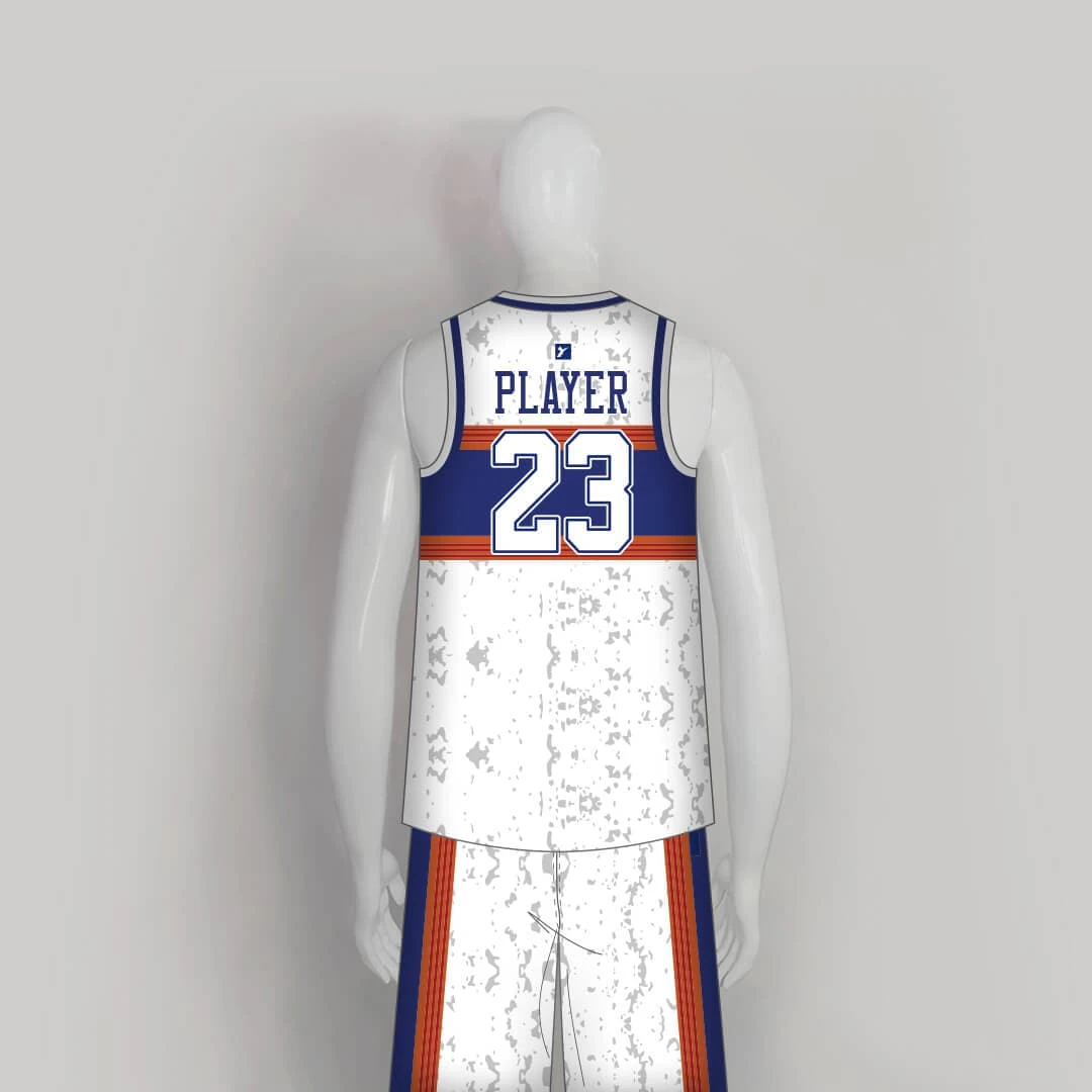 BSKZ1 Marble White Blue Orange Custom Basketball Jerseys And Shorts 2 BSKZ1 Marble White Blue Orange Custom Basketball Jerseys And Shorts - Image 2