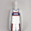 BSKZ1 Marble White Blue Orange Custom Basketball Jerseys And Shorts