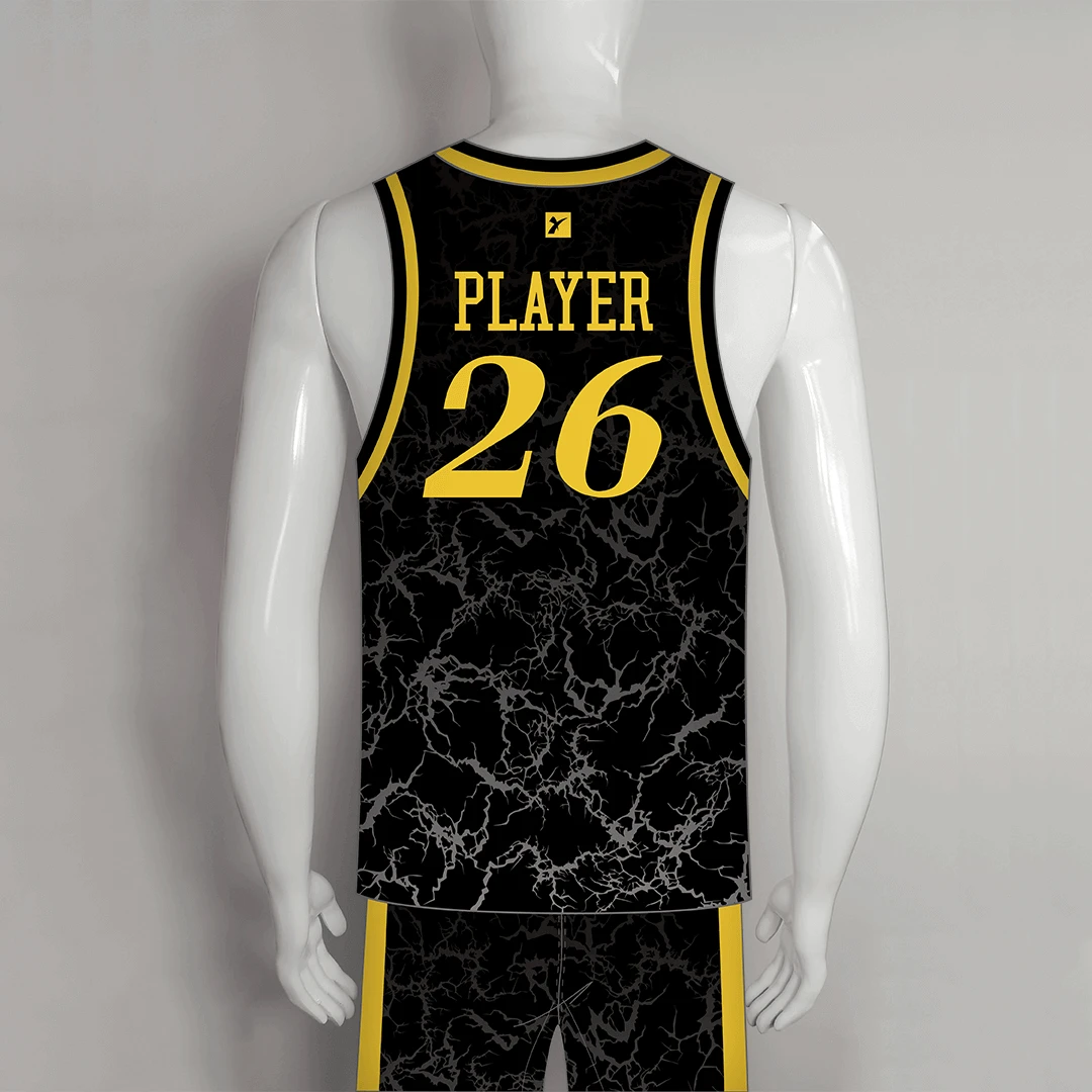 BSKX4 Black Crack Personalized Basketball Jerseys And Shorts 2 BSKX4 Black Crack Personalized Basketball Jerseys And Shorts - Image 2