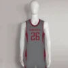 BSKX6 Red Gray Custom Mens Womens Basketball Uniforms
