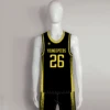BSKX7 Yellow Sublimated Plain Custom Kids Basketball Uniforms