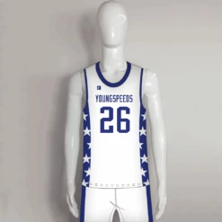 BSKX8 White Custom Boys Basketball Uniforms