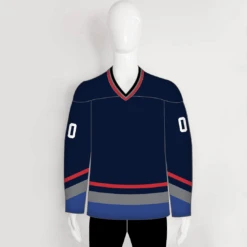 HJC156 Navy Sublimated Custom Blank Hockey Jerseys