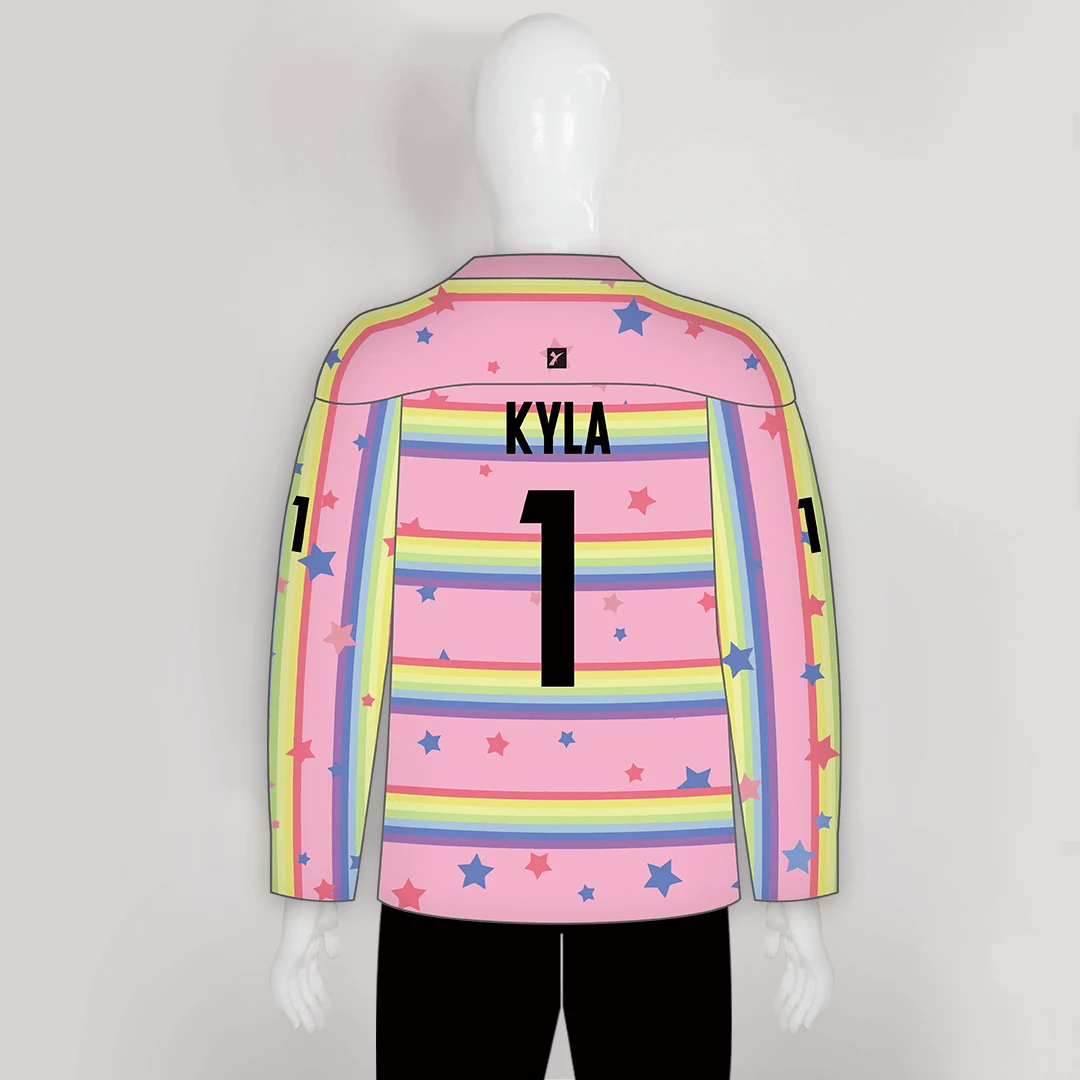 HJC162 Pink Unicorn Sublimated Custom Hockey Jerseys 2 HJC162 Pink Unicorn Sublimated Custom Hockey Jerseys - Image 2