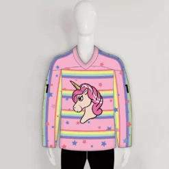 HJC162 Pink Unicorn Sublimated Custom Hockey Jerseys