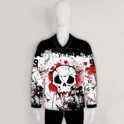 HJC163 Stained Skull Sublimated Custom Hockey Jerseys