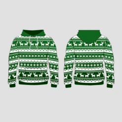 Deer And Snowflake Nordic Pattern Christmas Custom Sweatshirts