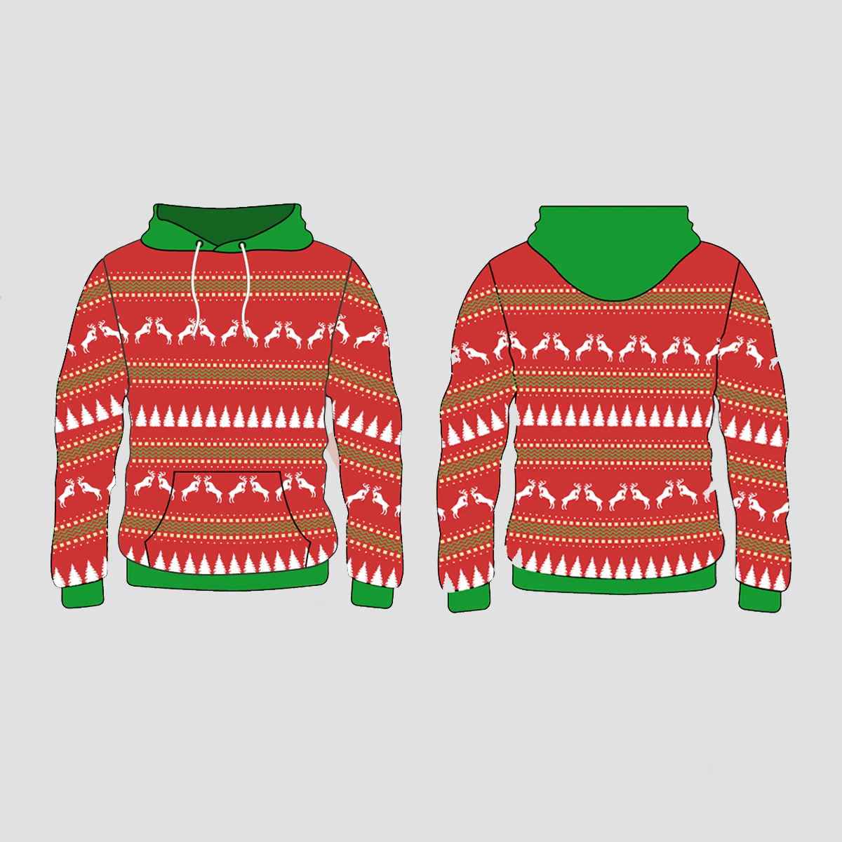 Xmas Trees And Deers Pattern Christmas Custom Hoodies Sweatshirts 2 Xmas Trees And Deers Pattern Christmas Custom Hoodies Sweatshirts - Image 2