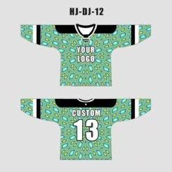 Aquamarine Trippy Kaleidoscope Custom EDM Laced Hockey/Basketball/Baseball Jerseys