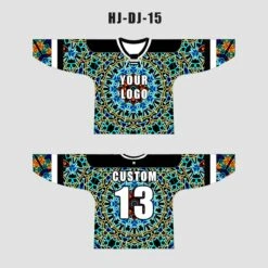 Turquoise Kaleidoscope Abstract Fractal Custom EDM Hockey/Basketball/Baseball Jerseys
