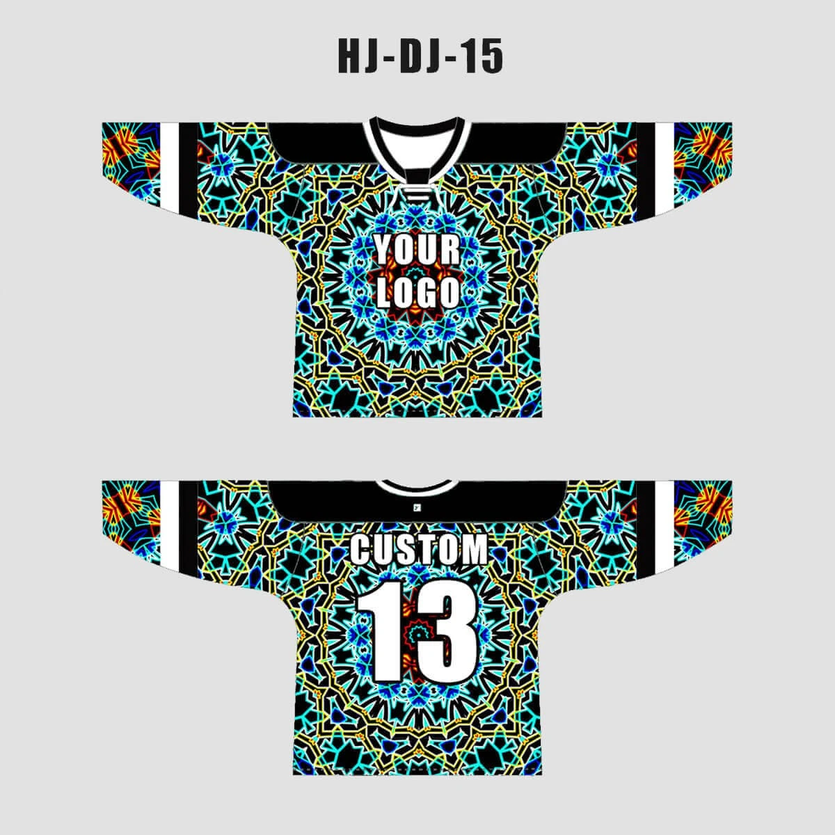 Turquoise Kaleidoscope Abstract Fractal Custom EDM Hockey/Basketball/Baseball Jerseys 1 Turquoise Kaleidoscope Abstract Fractal Custom EDM Hockey/Basketball/Baseball Jerseys