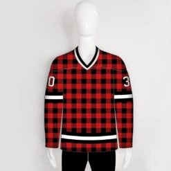 HJCDP16 Buffalo Plaid Blank Custom Hockey Team Jerseys