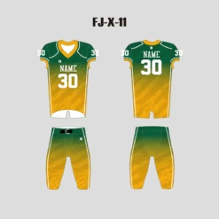 X11 Green Gold Gradient Custom Adult Youth Football Uniforms