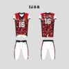 X6 Red Black And Grey Camo Custom Football Jerseys For Kids And Adults