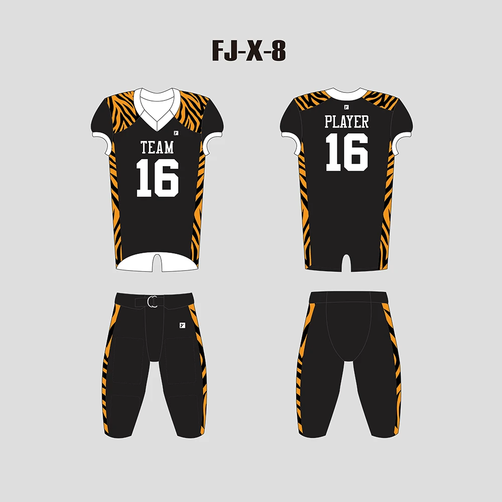 X8 Tiger Camo Black Custom Football Jerseys For Youth And Adults 1 X8 Tiger Camo Black Custom Football Jerseys For Youth And Adults