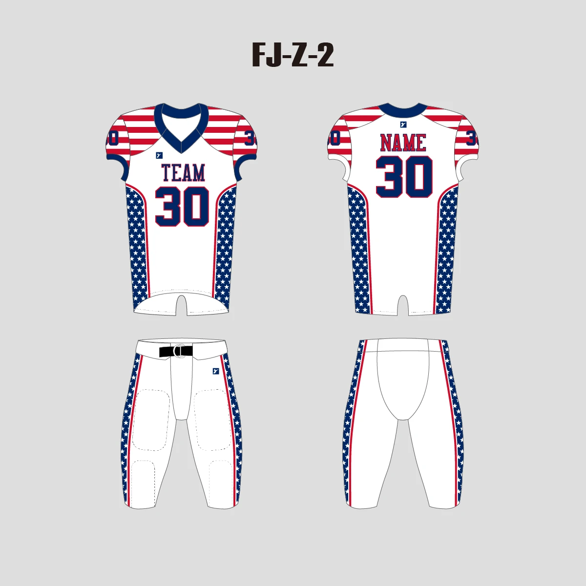 Z2 Patriotic White Custom Adult Youth Football Jerseys Pants 1 Z2 Patriotic White Custom Adult Youth Football Jerseys Pants