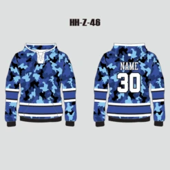 Blue Camo Sublimated Custom Hockey Sweatshirts
