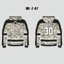 Army Camo Custom Pullover Hockey Hoodies