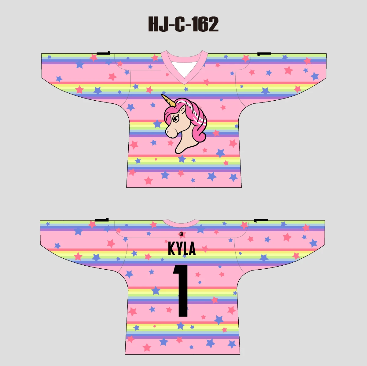 HJC162 Pink Unicorn Sublimated Custom Hockey Jerseys 3 HJC162 Pink Unicorn Sublimated Custom Hockey Jerseys - Image 3