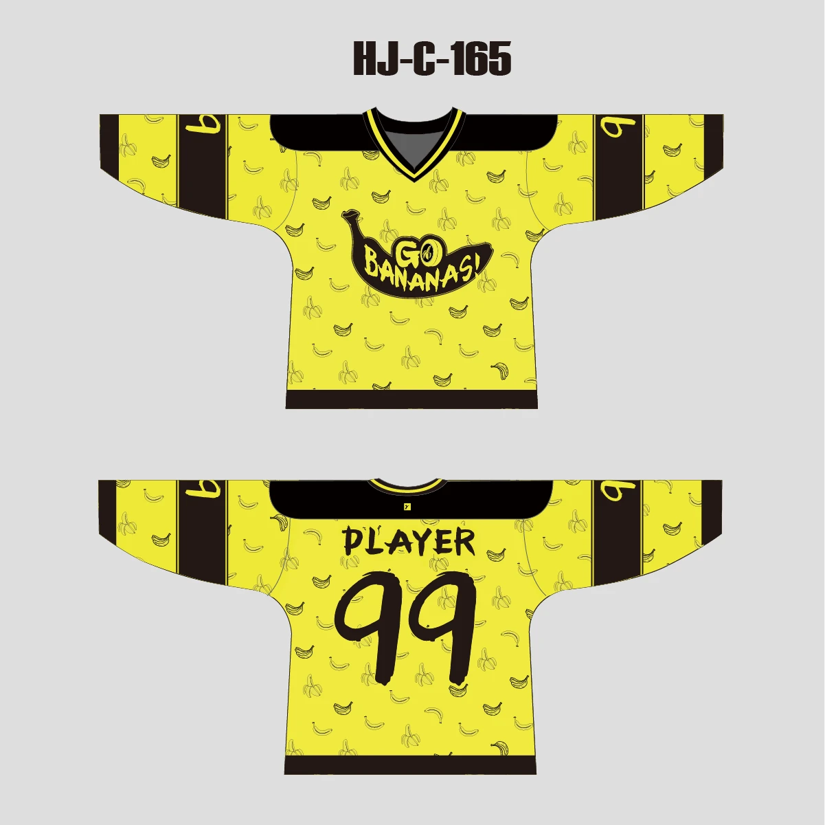 HJC165 Go Bananas Sublimated Custom Made Hockey Jerseys 3 HJC165 Go Bananas Sublimated Custom Made Hockey Jerseys - Image 3