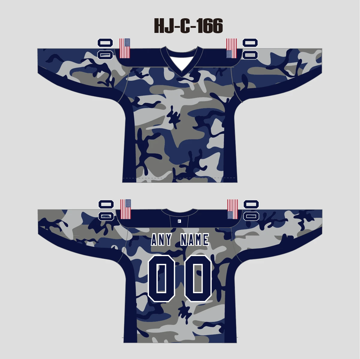 HJC166 Navy Camo Sublimated Custom Made Hockey Jerseys 3 HJC166 Navy Camo Sublimated Custom Made Hockey Jerseys - Image 3
