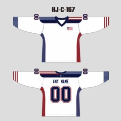 HJC167 Patriotic White Sublimated Custom Made Hockey Jerseys -YoungSpeeds Shop HJ C 167