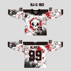 HJC163 Stained Skull Sublimated Custom Hockey Jerseys -YoungSpeeds Shop HJ C 185