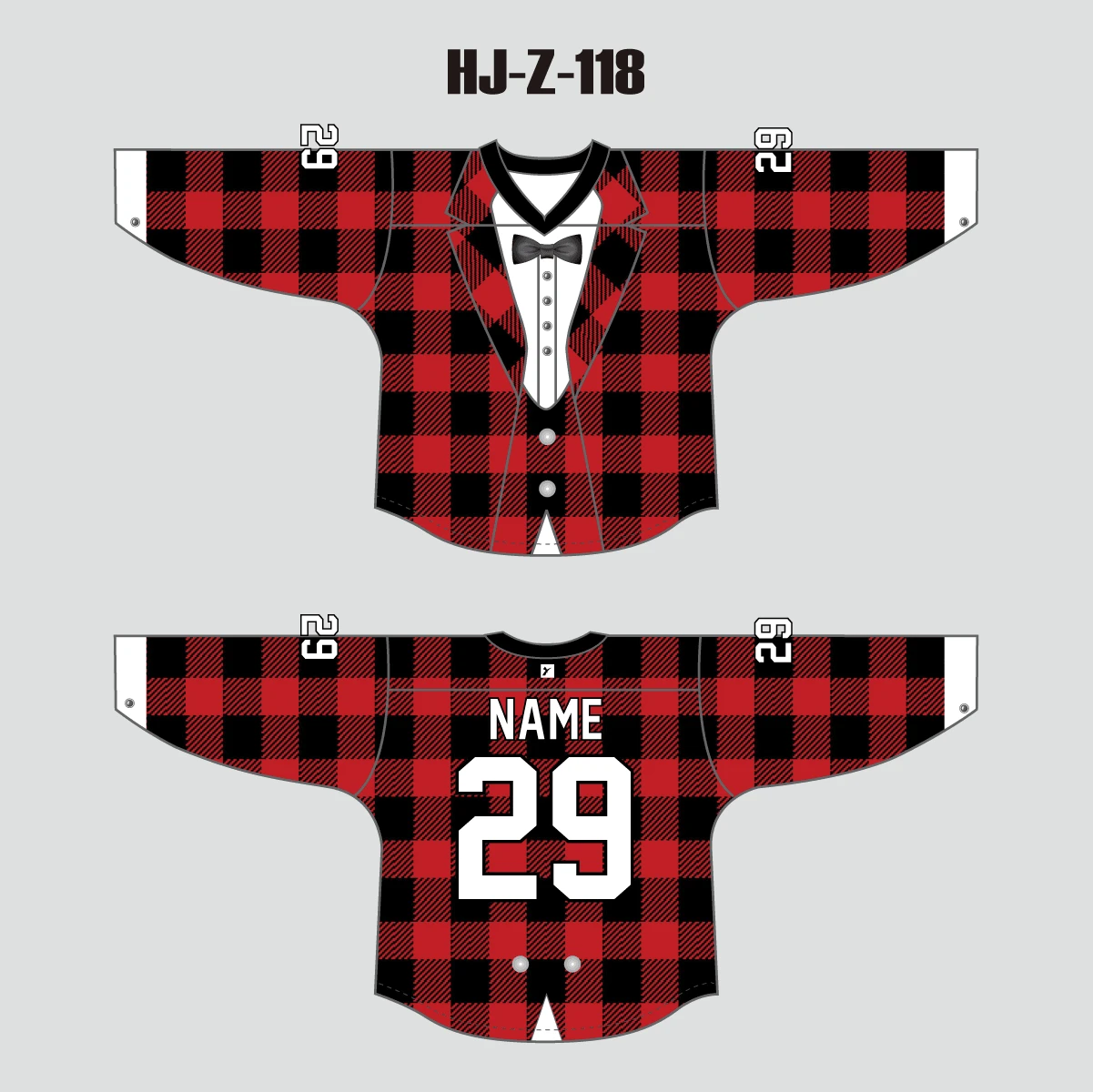 HJZ118 Lumberjack Plaid Sublimated Custom Hockey Goalie Jerseys 3 HJZ118 Lumberjack Plaid Sublimated Custom Hockey Goalie Jerseys - Image 3