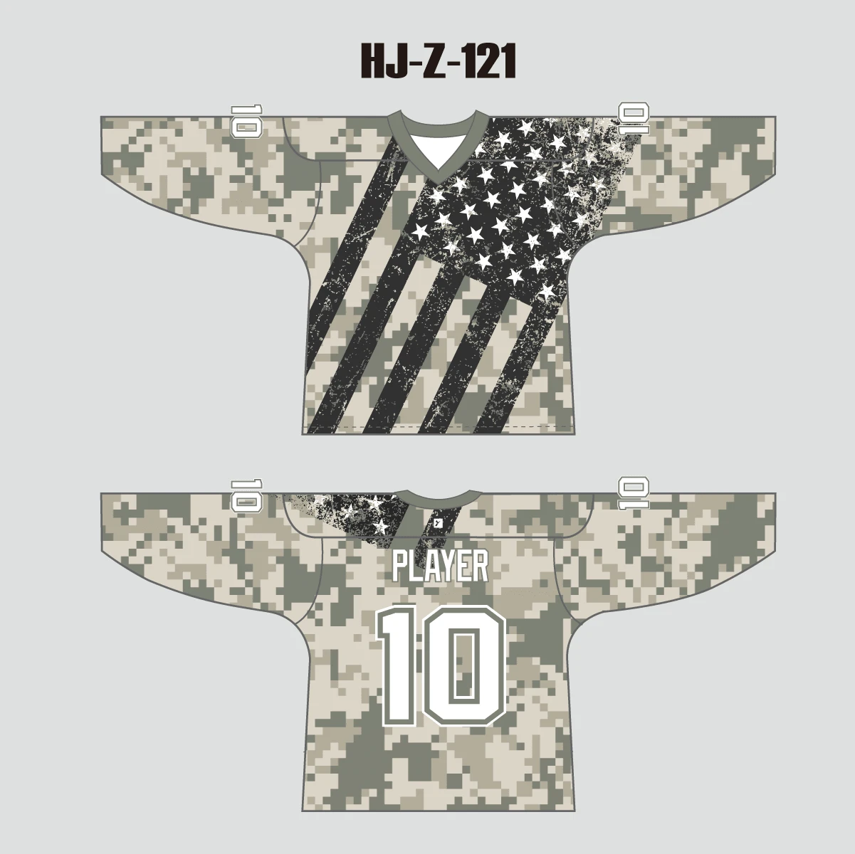 HJZ121 American Flag US Army Camo Sublimated Custom Hockey Jerseys 3 HJZ121 American Flag US Army Camo Sublimated Custom Hockey Jerseys - Image 3