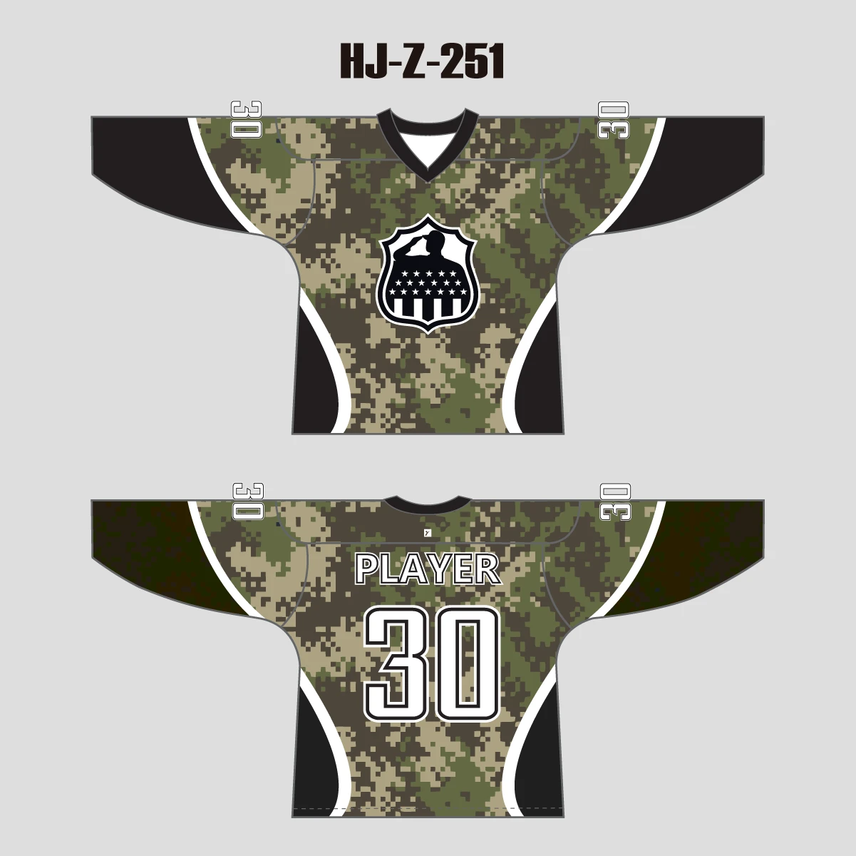HJZ251 Army Camo Veteran Sublimated Custom Made Hockey Jerseys 3 HJZ251 Army Camo Veteran Sublimated Custom Made Hockey Jerseys - Image 3