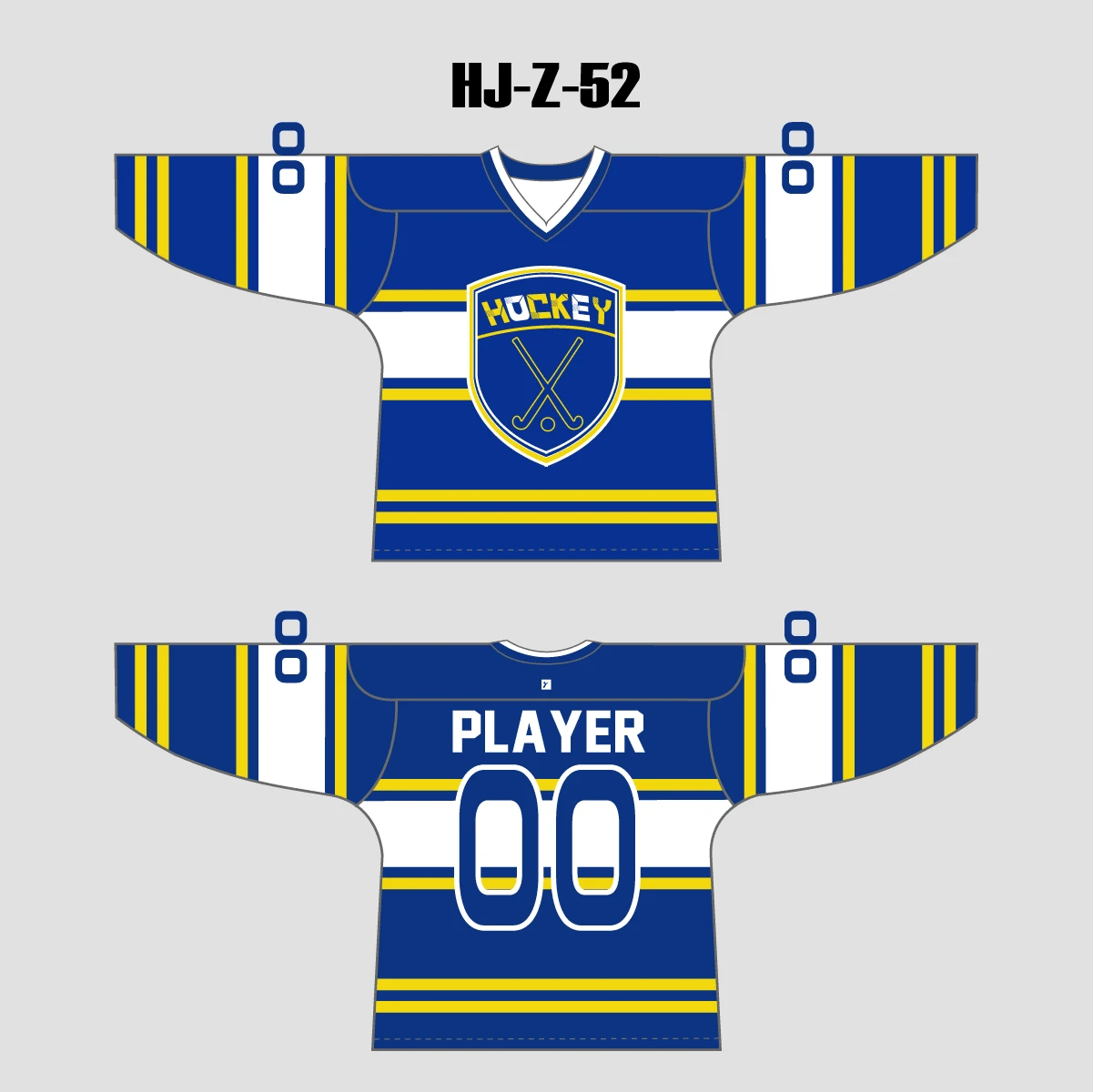 HJZ52 Blue Custom Sublimated Hockey Jerseys 3 HJZ52 Blue Custom Sublimated Hockey Jerseys - Image 3