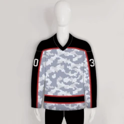 Snow Digital Army Camo Pattern 3 Custom Blank Hockey Jerseys -YoungSpeeds Shop HJC A14 Front