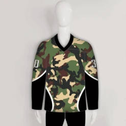 Woodland Army Camo Custom Made Hockey Jerseys -YoungSpeeds Shop HJC A21 Front