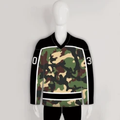 Woodland Army Camo Custom Made Hockey Jerseys -YoungSpeeds Shop HJC A22 Front
