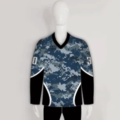 Navy Digital Camouflage Custom Made Hockey Jerseys 16 Navy Digital Camouflage Custom Made Hockey Jerseys -YoungSpeeds Shop HJC A25 Front