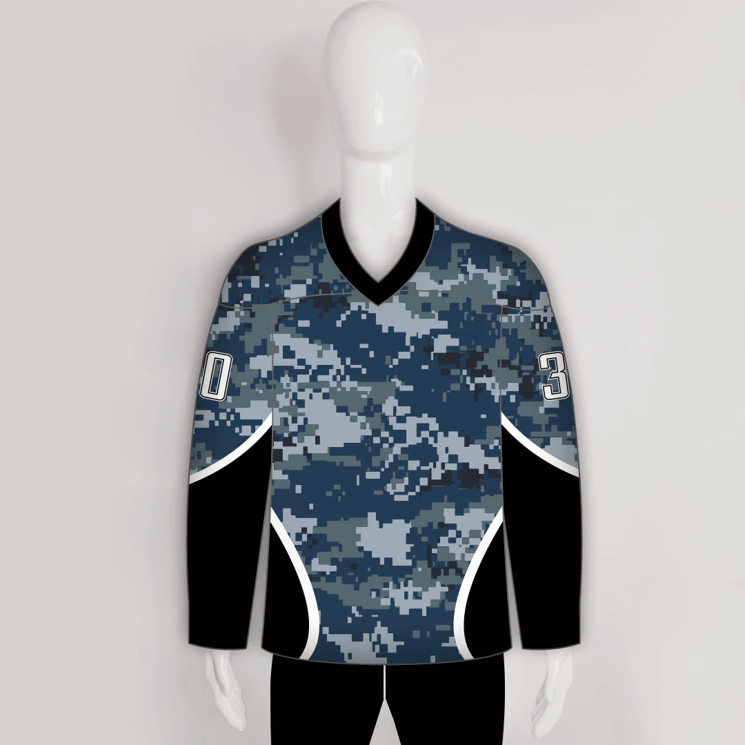Navy Digital Camouflage Custom Made Hockey Jerseys 4 Navy Digital Camouflage Custom Made Hockey Jerseys - Image 4