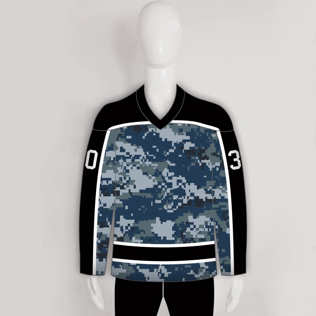 Navy Digital Camouflage Custom Made Hockey Jerseys 6 Navy Digital Camouflage Custom Made Hockey Jerseys - Image 6