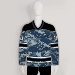 Navy Digital Camouflage Custom Made Hockey Jerseys