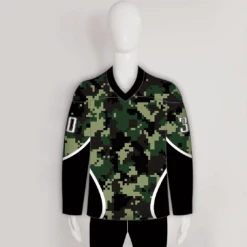 Green Pixel Army Camo Hockey Jerseys Custom Made -YoungSpeeds Shop HJC A33 Front