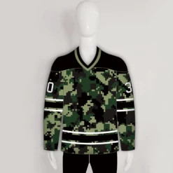 Green Pixel Army Camo Hockey Jerseys Custom Made -YoungSpeeds Shop HJC A35 Front