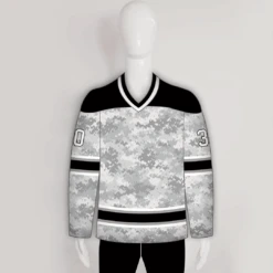 Snow Digital Camouflage Pattern 1 Custom Made Hockey Jerseys