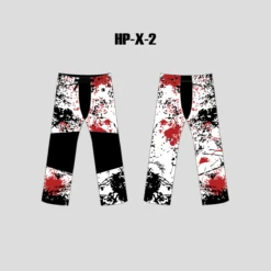 X2 Abstract White Red And Black Custom Inline Roller Hockey Pants
